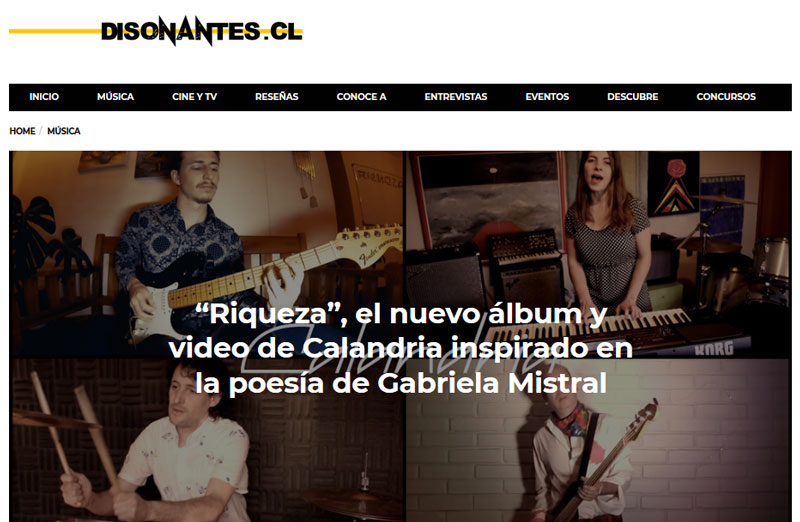 Nota disco Riqueza en Disonantes.cl